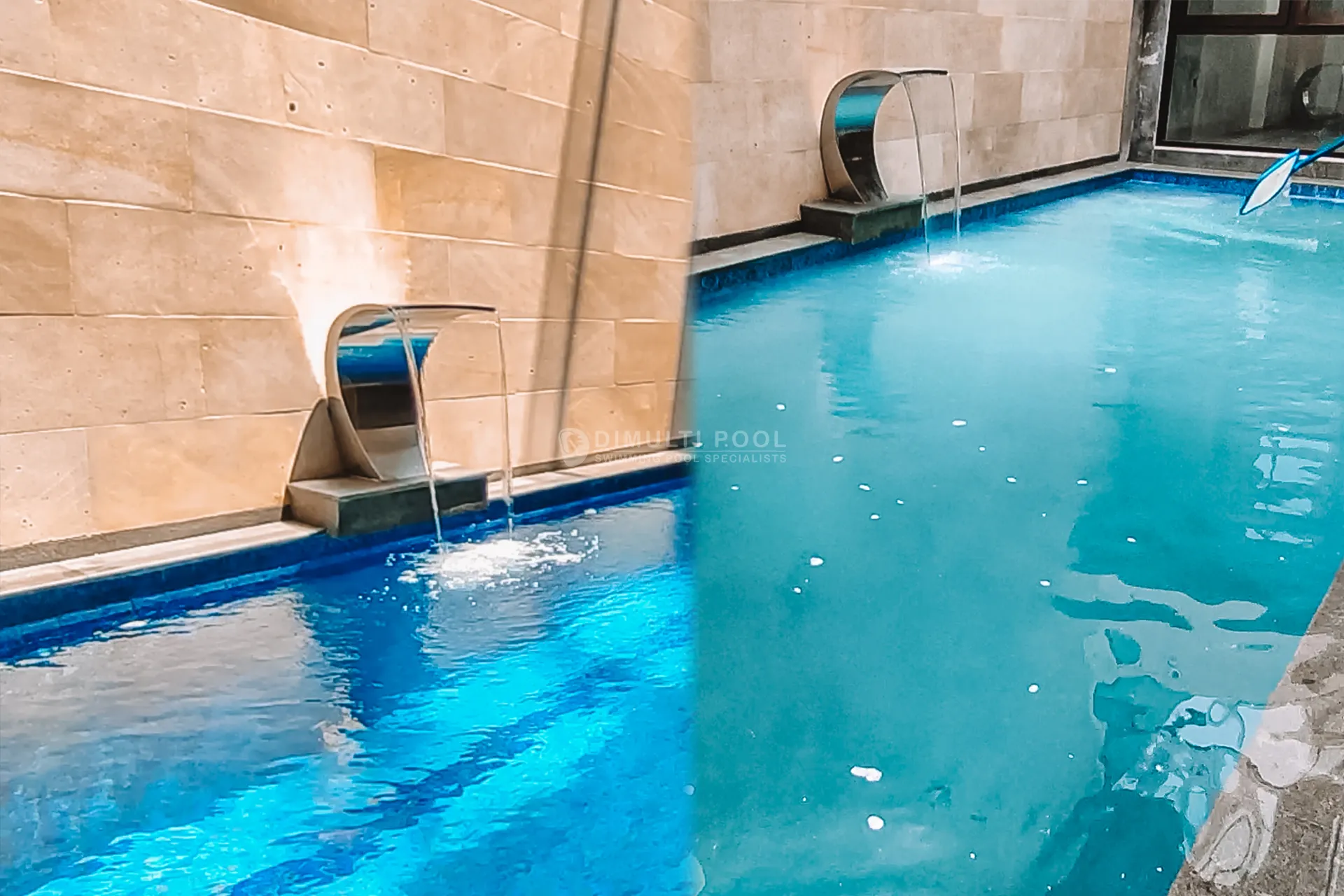 Proses penjernihan Air Kolam Renang Berkabut jadi bening