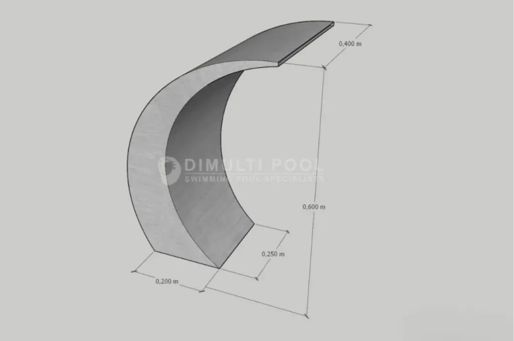Spesifikasi waterfall kolam renang stainless steel by Dimulti Pool.