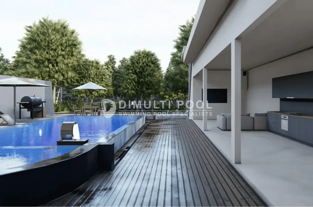 Contoh desain kolam infinity pool.