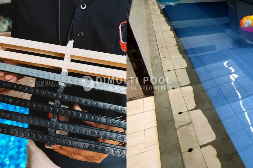 Tutup gutter kolam renang grill vs batu alam. Mana lebih baik?